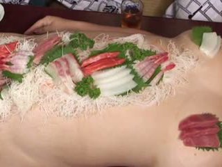 Sushi on asian granny