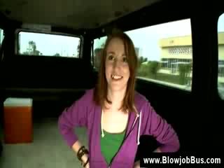 Redhead Blow Job in a bus