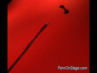 Porn on stage hard dildoing
