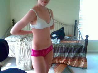 Young teen strips for her webcam Video