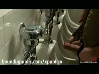 Group of gays in public toilets Handjobs and Blowjobs