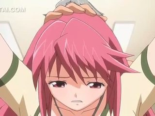 Pink haired anime cutie cunt fucked against the