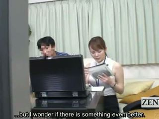 Subtitled japonez sex jucărie cfnm measuring via muie