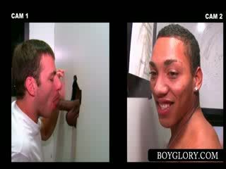 Gloryhole gay sucking a straight Cock