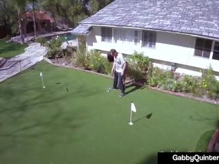 : meksikāņi mežonīga sieva gabby quinteros takes a grūti dzimumloceklis par the golfs kurss!