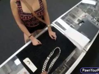 Cute Girl Fucked In The Backroom To Get Her Big Silver Chain