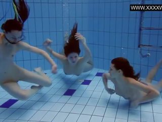 Three Hot Bitches Naked in the Pool