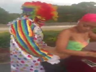 Gibby The Clown fucks Jasamine Banks outside in broad daylight