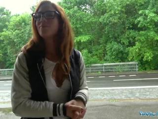 Public Agent Horny tattooed minx bent over and fucked outdoors
