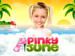 Білявка і blue eyed підліток pinky june fully undressed на the rocks