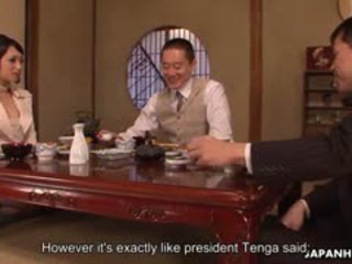 Tyylikäs toimisto nainen yukina aoyama gets used jälkeen a dinner