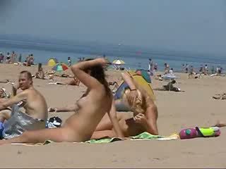 voyeur, pantai, anggota perkempulan hidup telanjang